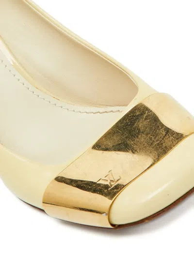 Pre-owned Louis Vuitton 85mm Logo-plaque Block-heel Pumps