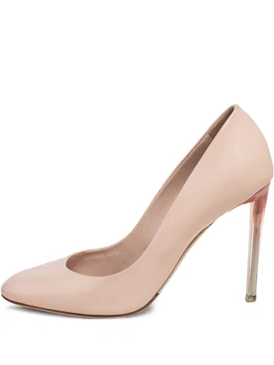 Pre-owned Dior 100mm Leather Pumps In Neutral