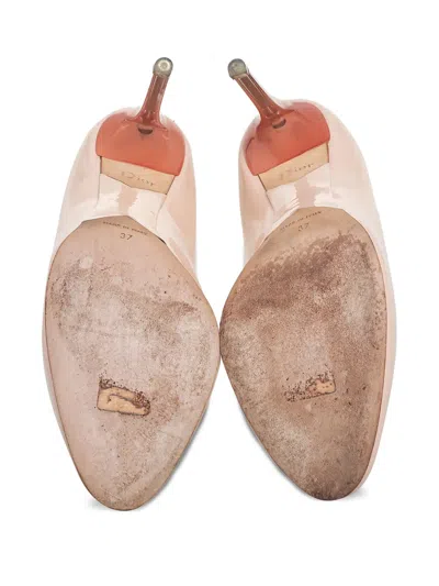 Pre-owned Dior 100mm Leather Pumps In Neutral