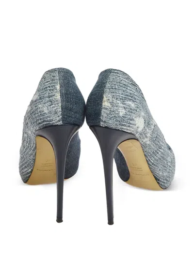 Pre-owned Dolce & Gabbana 130mm Denim Pumps In Blue