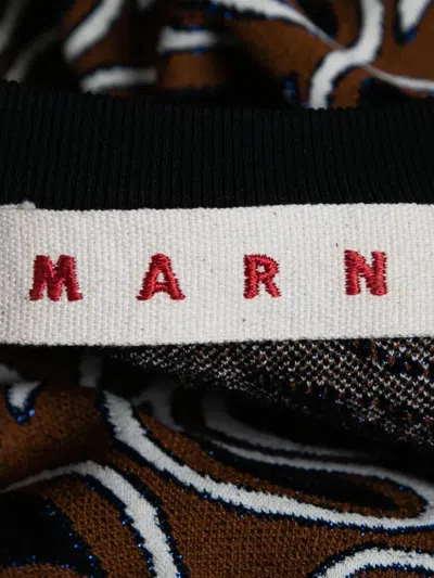 Pre-owned Marni Paisley-jacquard Mini Dress In Brown