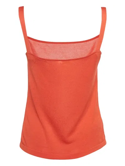Pre-owned Valentino Cotton-blend Top In Red