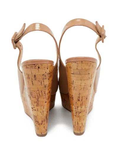 Pre-owned Christian Louboutin 140mm Une Plume Sandals In Neutral