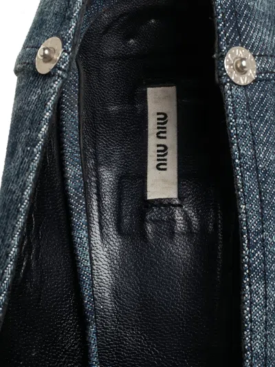 Pre-owned Miu Miu 110mm Denim Pumps In Blue