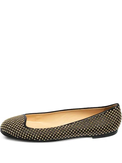 Pre-owned Giuseppe Zanotti Vintage  Studded Ballet Flats In Black
