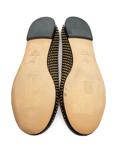 Pre-owned Giuseppe Zanotti Vintage  Studded Ballet Flats In Black