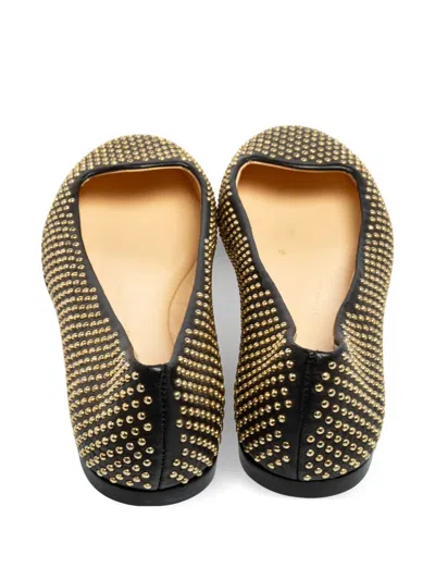Pre-owned Giuseppe Zanotti Vintage  Studded Ballet Flats In Black