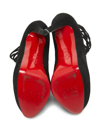 Pre-owned Christian Louboutin 100mm Strappy Pumps In Black