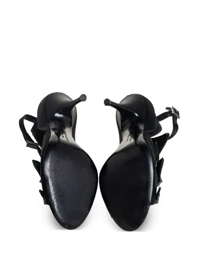 Pre-owned Givenchy Crystal-embellished Strappy Heels In Black