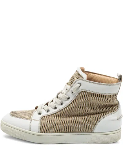 Pre-owned Christian Louboutin Rantus Orlato High-top Sneakers In Neutral