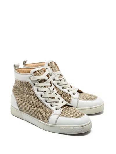 Pre-owned Christian Louboutin Rantus Orlato High-top Sneakers In Neutral