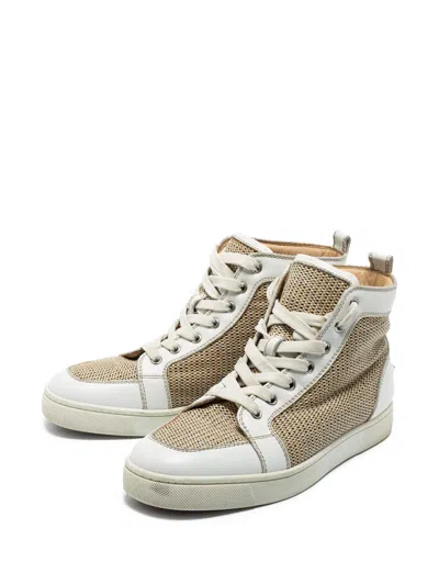 Pre-owned Christian Louboutin Rantus Orlato High-top Sneakers In Neutral