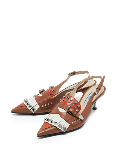 Pre-owned Prada Stud-embellished Pumps