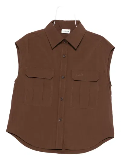 P.a.r.o.s.h Sleeveless Shirt In Brown