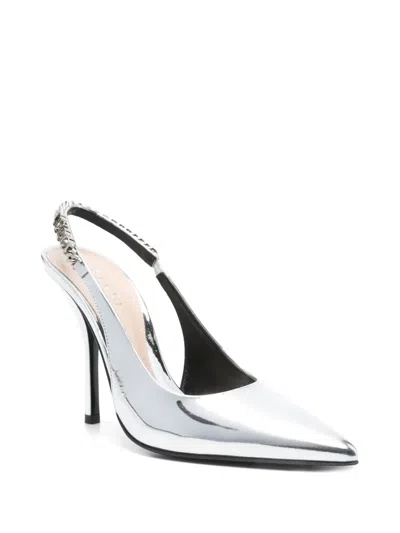 Gucci 110mm Leather Pumps In Silver