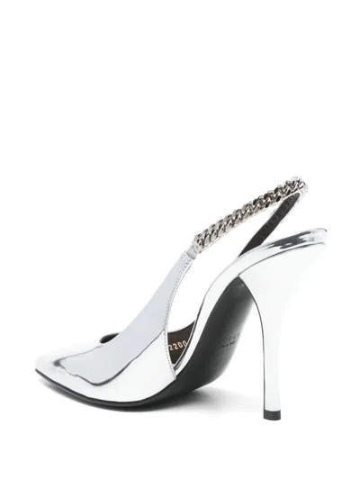 Gucci 110mm Leather Pumps In Silver