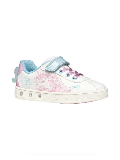 Geox Skylin Girl White/pink In Multi