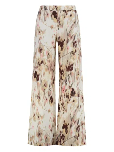 120% Lino Linen Trousers In Neutral