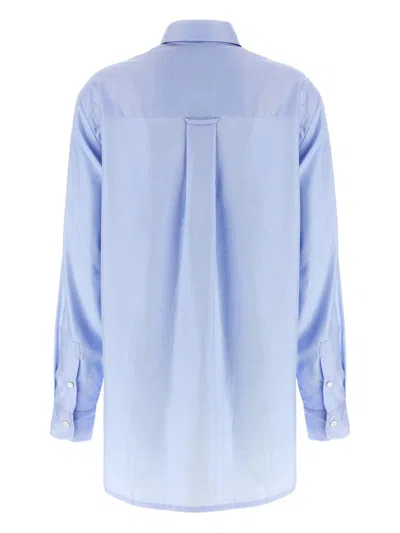 Brioni Light Blue Sea Island Cotton Shirt In Blue