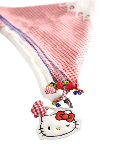 Péro X Hello Kitty Gingham Cherry-print Scarf In White