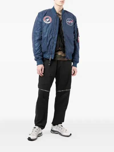 Alpha Industries Nasa-patch Bomber Jacket In Blue
