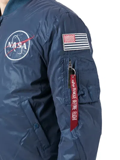 Alpha Industries Nasa-patch Bomber Jacket In Blue