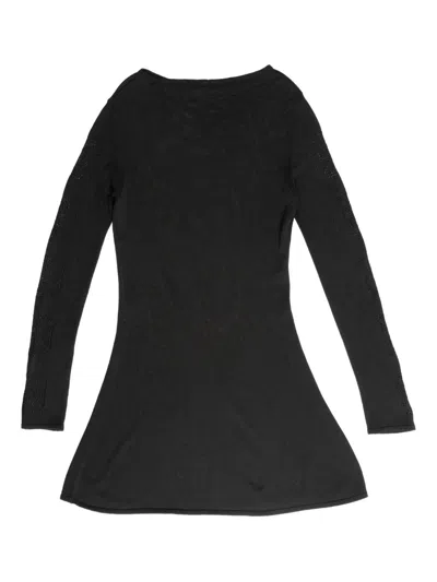 Enfants Riches Deprimes Cross-stitch Knit Dress In Black