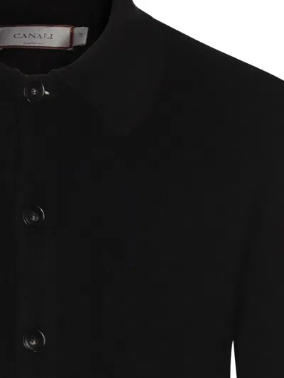 Canali Buttoned-up Cardigan In Black