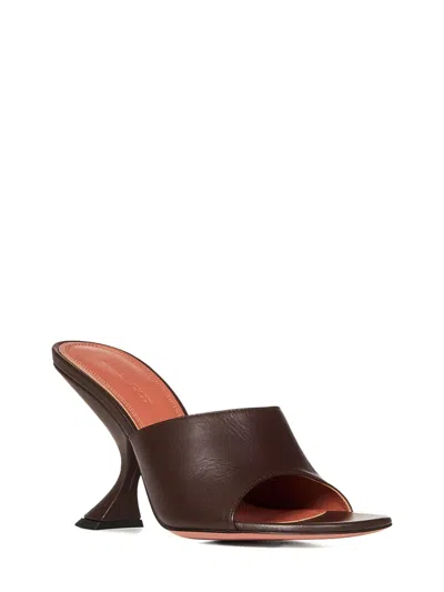 Amina Muaddi Open-toe Heeled Pumps In Brown