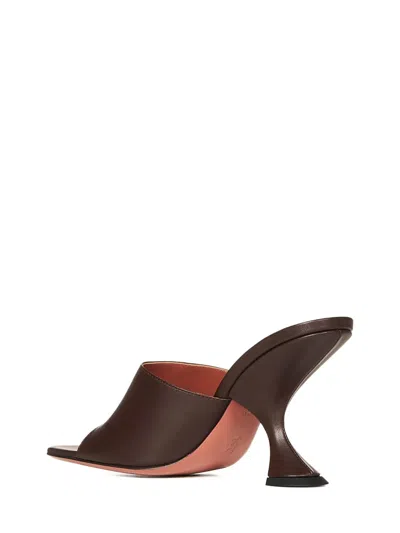 Amina Muaddi Open-toe Heeled Pumps In Brown
