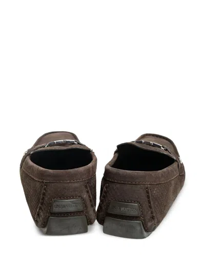 Pre-owned Louis Vuitton Monte Carlo Loafers In Green