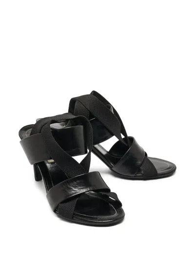 Pre-owned Balenciaga Cross-strap Heeled Sandals In Black
