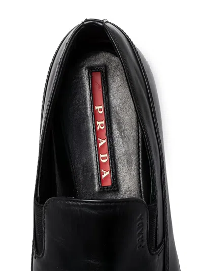 Pre-owned Prada Leather Loafers In Black