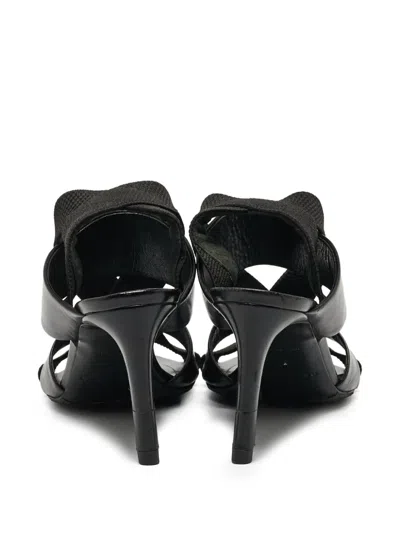 Pre-owned Balenciaga Cross-strap Heeled Sandals In Black