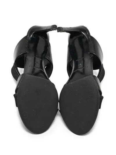 Pre-owned Balenciaga Cross-strap Heeled Sandals In Black