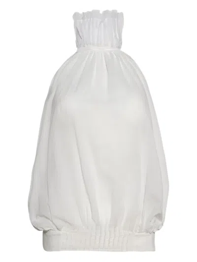 Christopher Esber Pintucked Halterneck Top In White