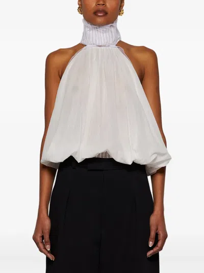 Christopher Esber Pintucked Halterneck Top In White