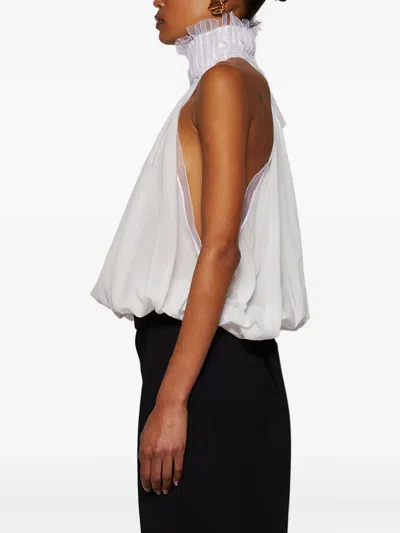 Christopher Esber Pintucked Halterneck Top In White