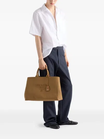 Prada Logo-embossed Tote Bag