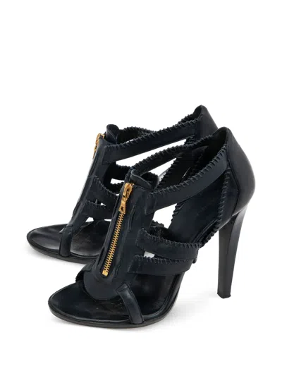 Pre-owned Balenciaga 120mm Gladiator Strappy Sandals In Blue