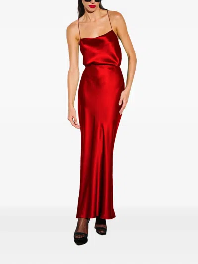 The Sei Slip Midi Skirt In Red