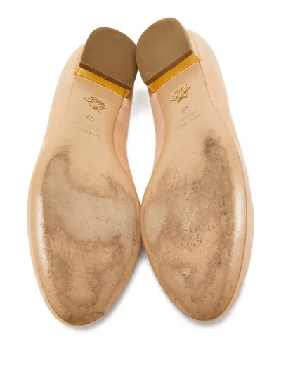 Pre-owned Charlotte Olympia  Suede Flat Pumps In Pink