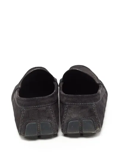 Pre-owned Louis Vuitton Monogram Canvas Loafers In Black