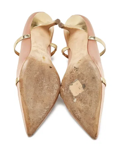 Pre-owned Malone Souliers  85mm Maureen Satin Mules In Pink
