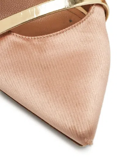 Pre-owned Malone Souliers  85mm Maureen Satin Mules In Pink