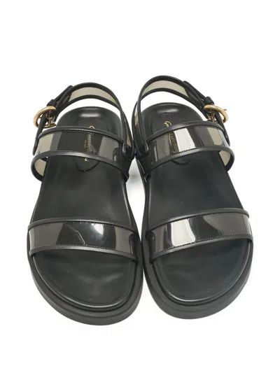 Pre-owned Gianvito Rossi  Bilbao Flat Sandals In Black