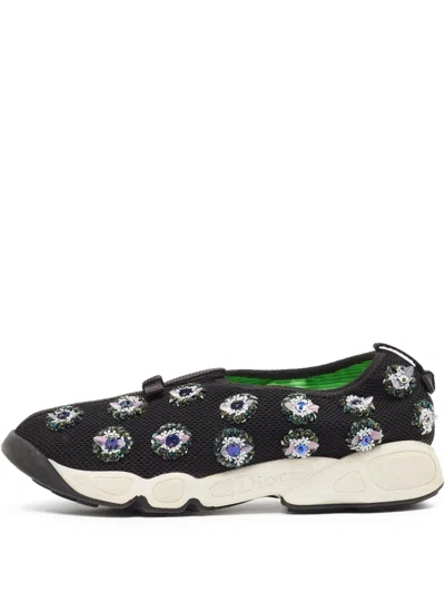 Pre-owned Dior Bead-embellished Sneakers In Black