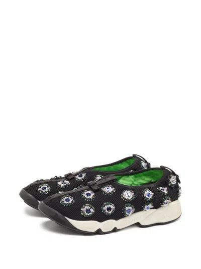 Pre-owned Dior Bead-embellished Sneakers In Black