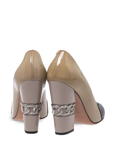 Pre-owned Casadei Vintage  95mm Colour-block Pumps In Neutral