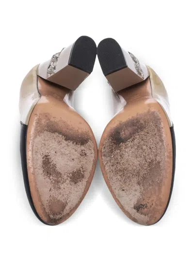 Pre-owned Casadei Vintage  95mm Colour-block Pumps In Neutral